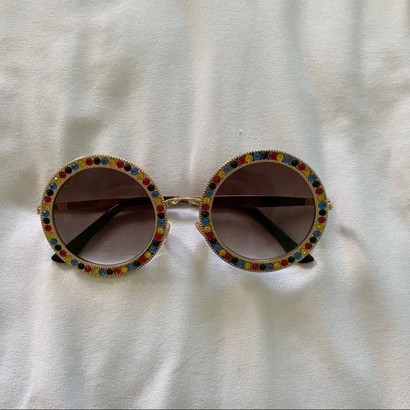 SOJOS Round Oversized Rhinestone Festival Sunglass - Picture 6 of 7